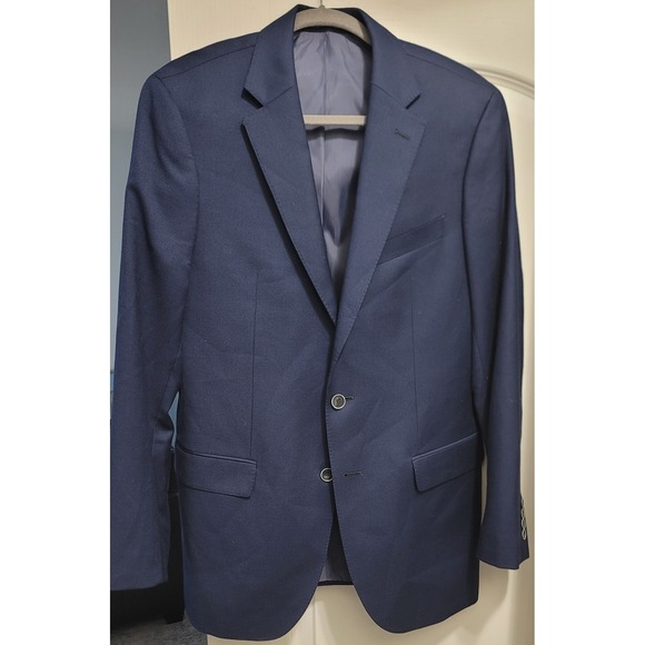 Joseph Abboud Heritage Men's Blue Angelico Fabric 2 Button Blazer Size 40 Long